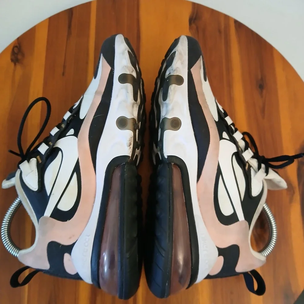 Nike Air Max 270 React Women 6.5 White Black Pink Shoes Sneakers AT6174-005